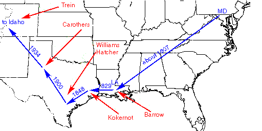 Map of Barber travels